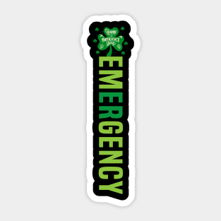 Emergency Department Emergency Room Nurse St Patrick's Day Sticker